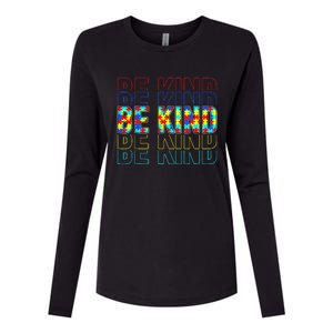 Be Kind Autism Awareness Special Education Autism Teacher Womens Cotton Relaxed Long Sleeve T-Shirt