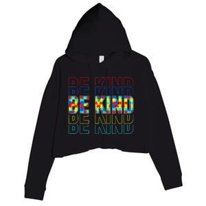 Be Kind Autism Awareness Special Education Autism Teacher Crop Fleece Hoodie