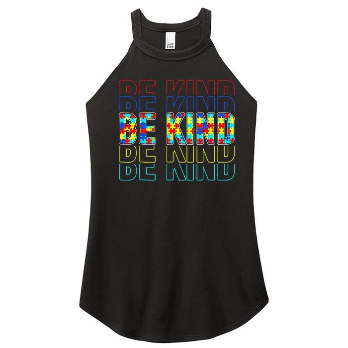 Be Kind Autism Awareness Special Education Autism Teacher Women's Perfect Tri Rocker Tank