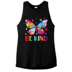 Be Kind Autism Infinity Butterfly Awareness Ladies PosiCharge Tri-Blend Wicking Tank