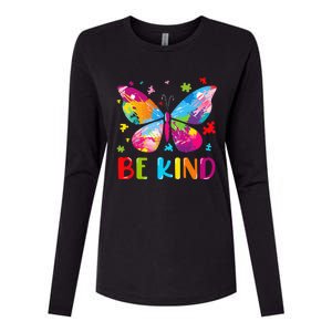 Be Kind Autism Infinity Butterfly Awareness Womens Cotton Relaxed Long Sleeve T-Shirt