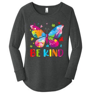 Be Kind Autism Infinity Butterfly Awareness Women's Perfect Tri Tunic Long Sleeve Shirt