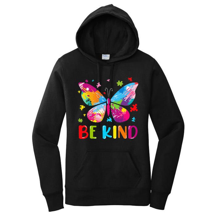 Be Kind Autism Infinity Butterfly Awareness Women's Pullover Hoodie