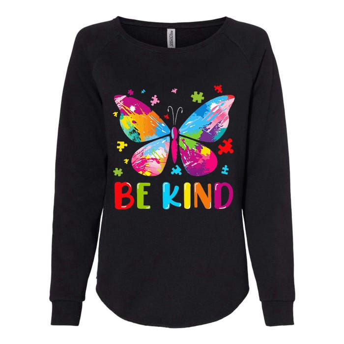 Be Kind Autism Infinity Butterfly Awareness Womens California Wash Sweatshirt