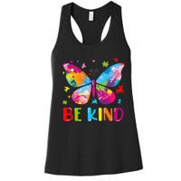 Be Kind Autism Infinity Butterfly Awareness Women's Racerback Tank