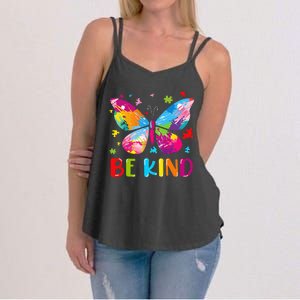 Be Kind Autism Infinity Butterfly Awareness Women's Strappy Tank