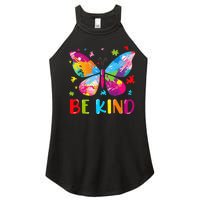 Be Kind Autism Infinity Butterfly Awareness Women's Perfect Tri Rocker Tank