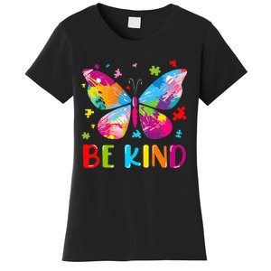 Be Kind Autism Infinity Butterfly Awareness Women's T-Shirt