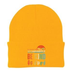 Be Kind Autism Awareness Asl Mom Teacher Kindness Great Gift Knit Cap Winter Beanie