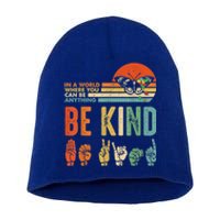 Be Kind Autism Awareness Asl Mom Teacher Kindness Great Gift Short Acrylic Beanie