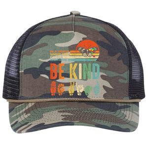 Be Kind Autism Awareness Asl Mom Teacher Kindness Great Gift Retro Rope Trucker Hat Cap