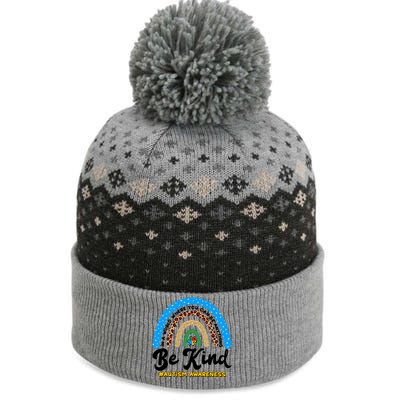 Be Kind Autism Awareness Pattern Rainbow The Baniff Cuffed Pom Beanie