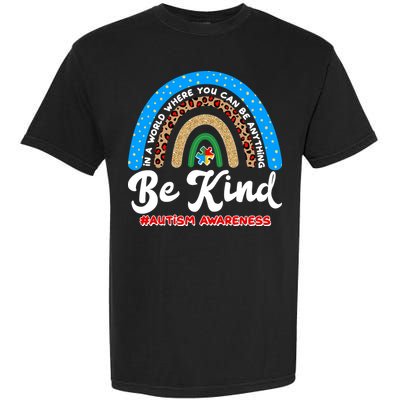 Be Kind Autism Awareness Pattern Rainbow Garment-Dyed Heavyweight T-Shirt