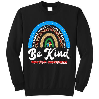 Be Kind Autism Awareness Pattern Rainbow Sweatshirt