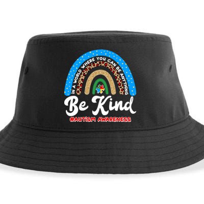 Be Kind Autism Awareness Pattern Rainbow Sustainable Bucket Hat