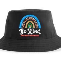 Be Kind Autism Awareness Pattern Rainbow Sustainable Bucket Hat