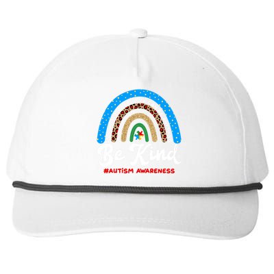 Be Kind Autism Awareness Pattern Rainbow Snapback Five-Panel Rope Hat