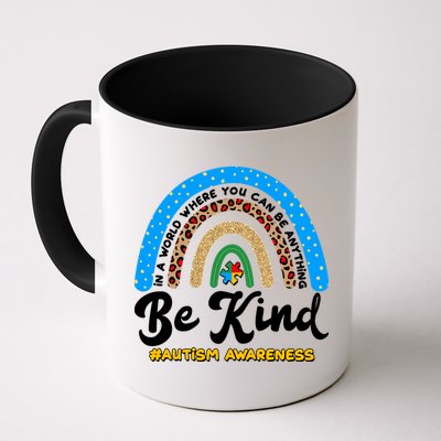 Be Kind Autism Awareness Pattern Rainbow Mug