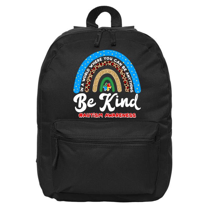 Be Kind Autism Awareness Pattern Rainbow 16 in Basic Backpack