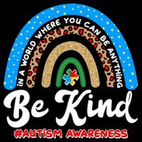 Be Kind Autism Awareness Pattern Rainbow 16 in Basic Backpack