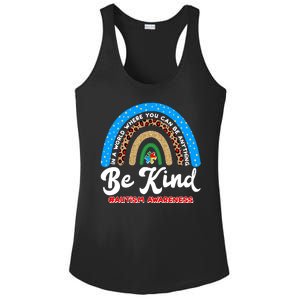 Be Kind Autism Awareness Pattern Rainbow Ladies PosiCharge Competitor Racerback Tank