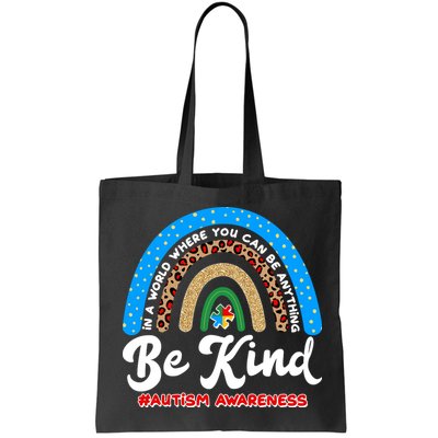 Be Kind Autism Awareness Pattern Rainbow Bag