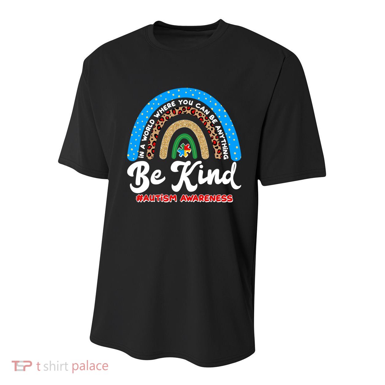 Be Kind Autism Awareness Pattern Rainbow Youth Performance Sprint T-Shirt