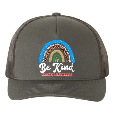 Be Kind Autism Awareness Pattern Rainbow Yupoong Adult 5-Panel Trucker Hat