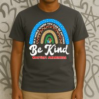 Be Kind Autism Awareness Pattern Rainbow T-Shirt