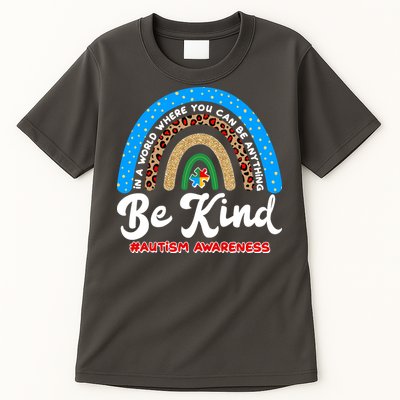 Be Kind Autism Awareness Pattern Rainbow Tall T-Shirt
