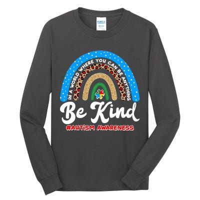 Be Kind Autism Awareness Pattern Rainbow Tall Long Sleeve T-Shirt
