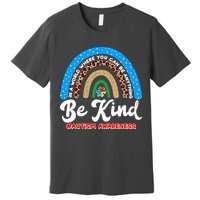Be Kind Autism Awareness Pattern Rainbow Premium T-Shirt