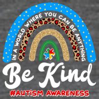 Be Kind Autism Awareness Pattern Rainbow Baby Bodysuit