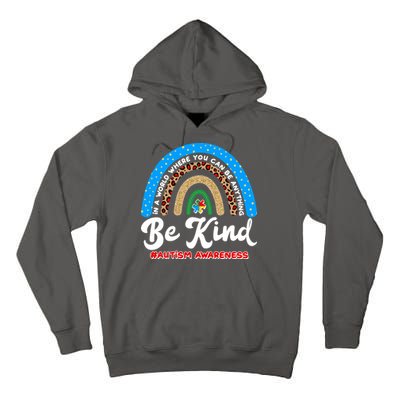 Be Kind Autism Awareness Pattern Rainbow Tall Hoodie