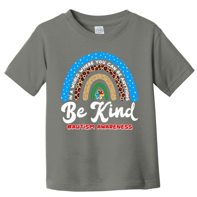 Be Kind Autism Awareness Pattern Rainbow Toddler T-Shirt
