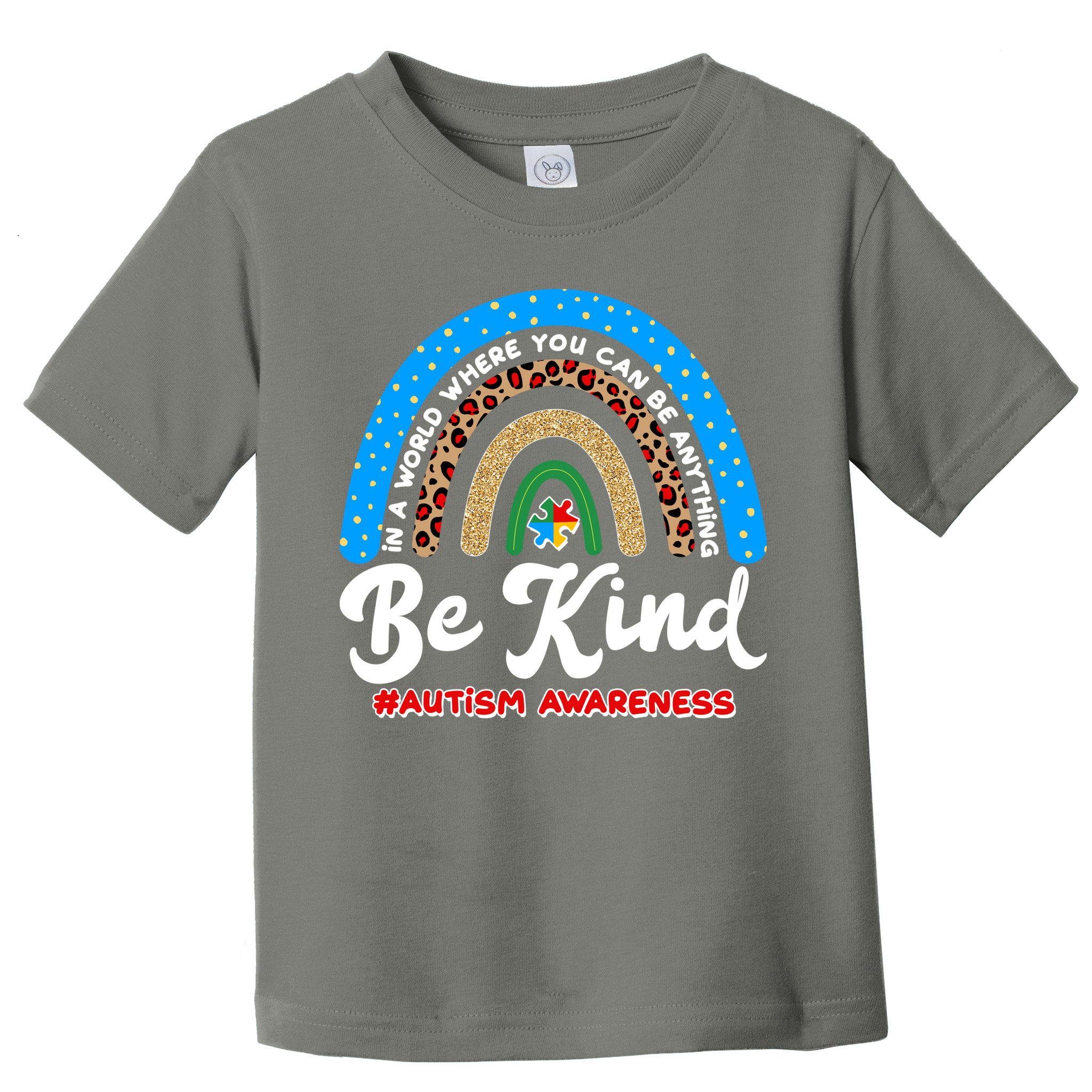 Be Kind Autism Awareness Pattern Rainbow Toddler T-Shirt