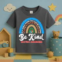 Be Kind Autism Awareness Pattern Rainbow Toddler T-Shirt
