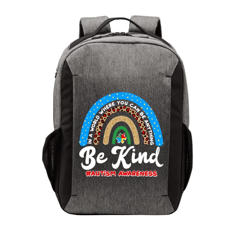 Be Kind Autism Awareness Pattern Rainbow Vector Backpack