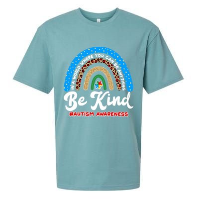 Be Kind Autism Awareness Pattern Rainbow Sueded Cloud Jersey T-Shirt