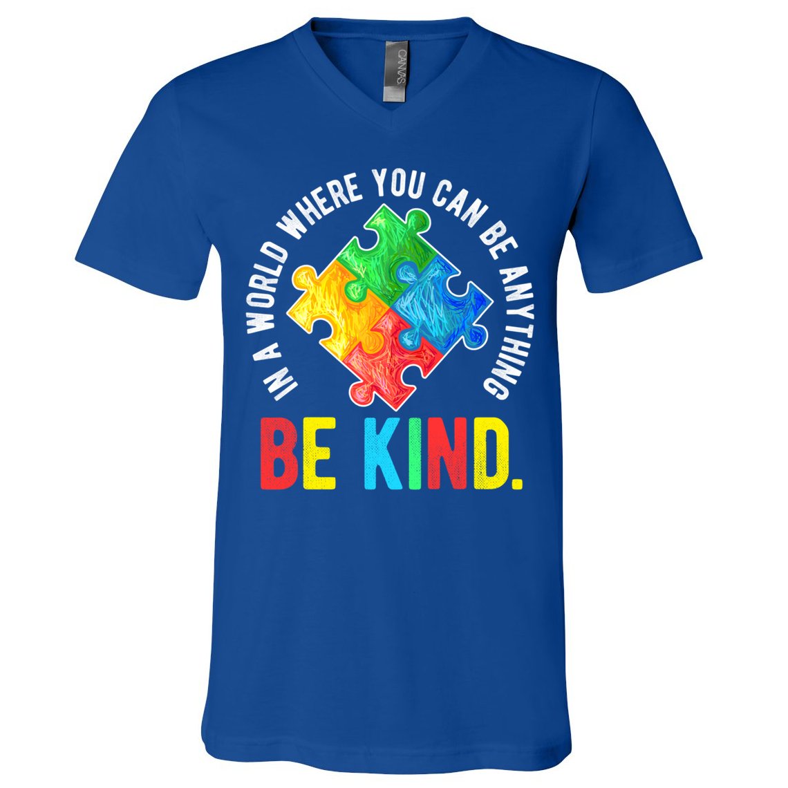 Be Kind Autism Awareness Cute Gift V-Neck T-Shirt