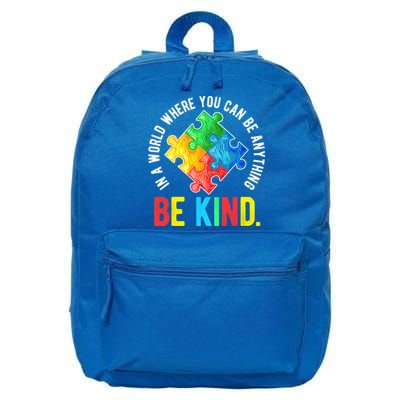 Be Kind Autism Awareness Cute Gift 16 in Basic Backpack