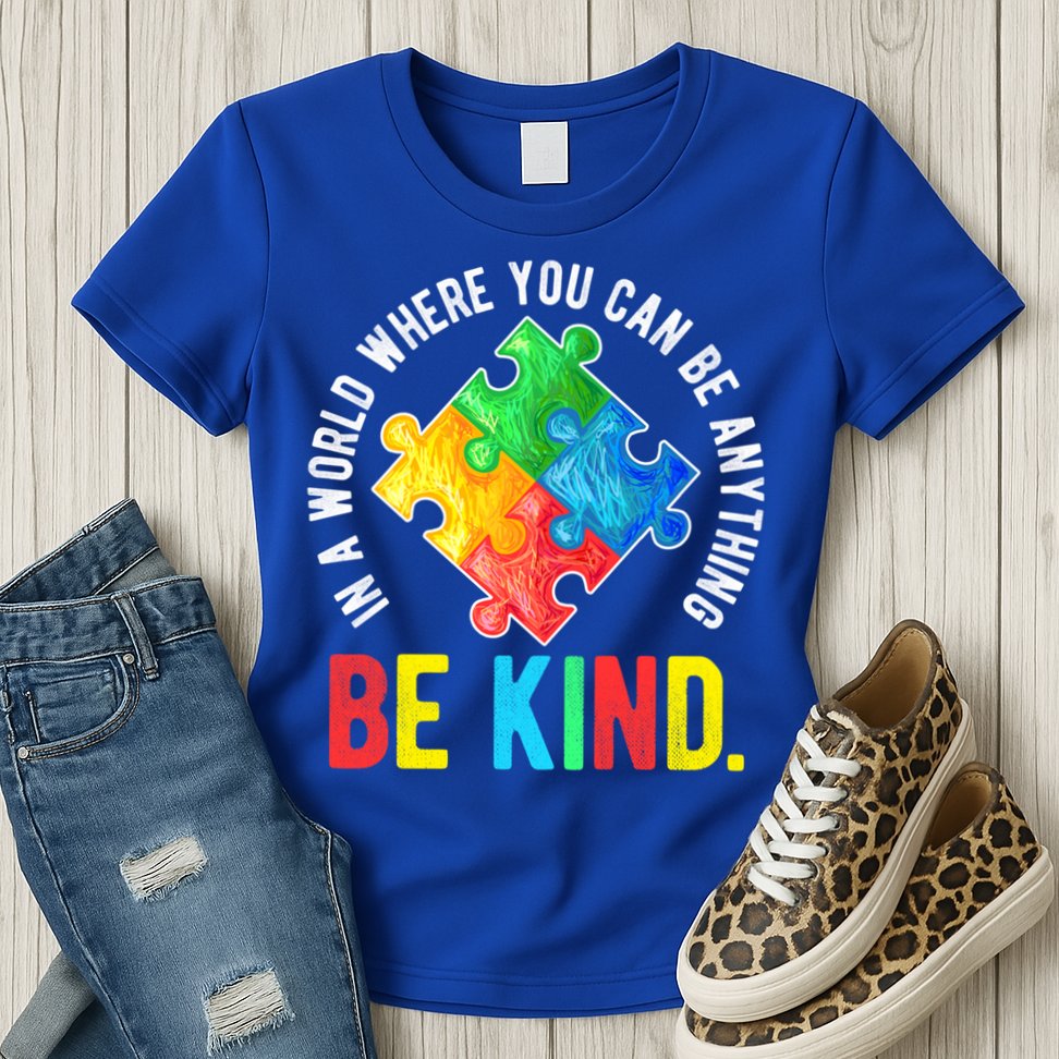 Be Kind Autism Awareness Cute Gift Womens T-Shirt