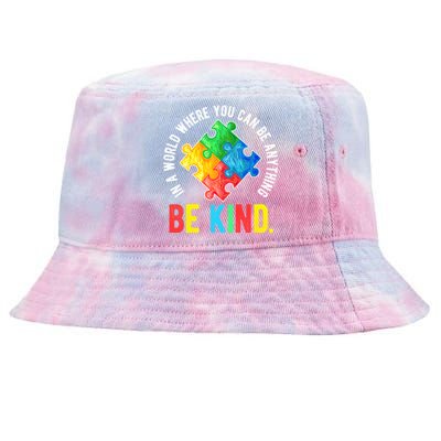 Be Kind Autism Awareness Cute Gift Tie-Dyed Bucket Hat