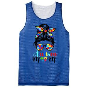 Be Kind Autism Awareness Messy Bun girl Wo Autism Mom Mesh Reversible Basketball Jersey Tank