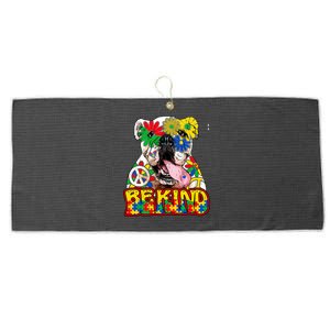 Be Kind Autism Awareness Mom Bulldog Love Acceptance Meaningful Gift Large Microfiber Waffle Golf Towel