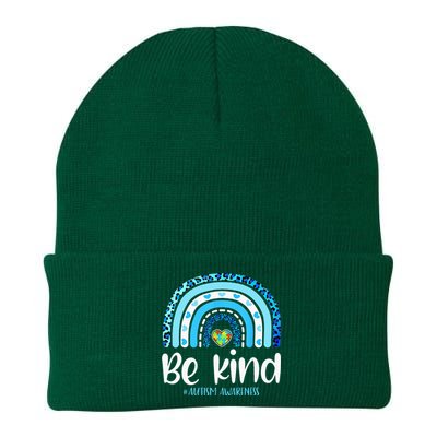 Be Kind Autism Awareness  Leopard Rainbow Knit Cap Winter Beanie