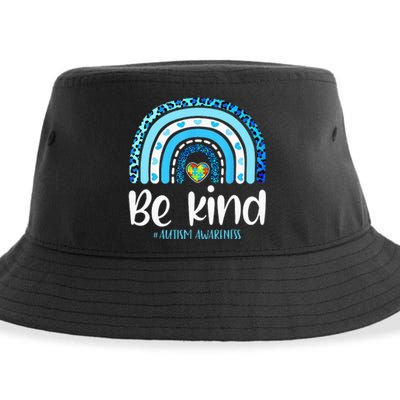 Be Kind Autism Awareness  Leopard Rainbow Sustainable Bucket Hat