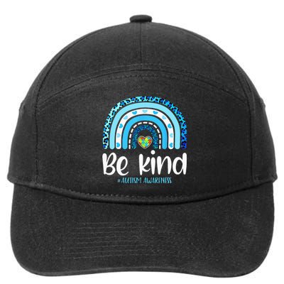 Be Kind Autism Awareness  Leopard Rainbow 7-Panel Snapback Hat