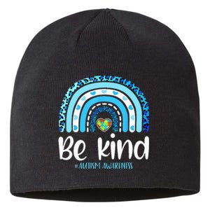 Be Kind Autism Awareness  Leopard Rainbow Sustainable Beanie