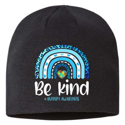 Be Kind Autism Awareness  Leopard Rainbow Sustainable Beanie